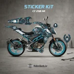 کیت استیکر CFMOTO CF250NK طرح Punisher Lightning